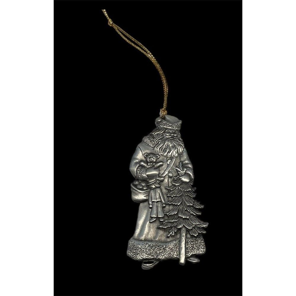 VTG Avon 1993 Santa Claus Christmas Ornament  Tree Old Holiday Pewter Metal